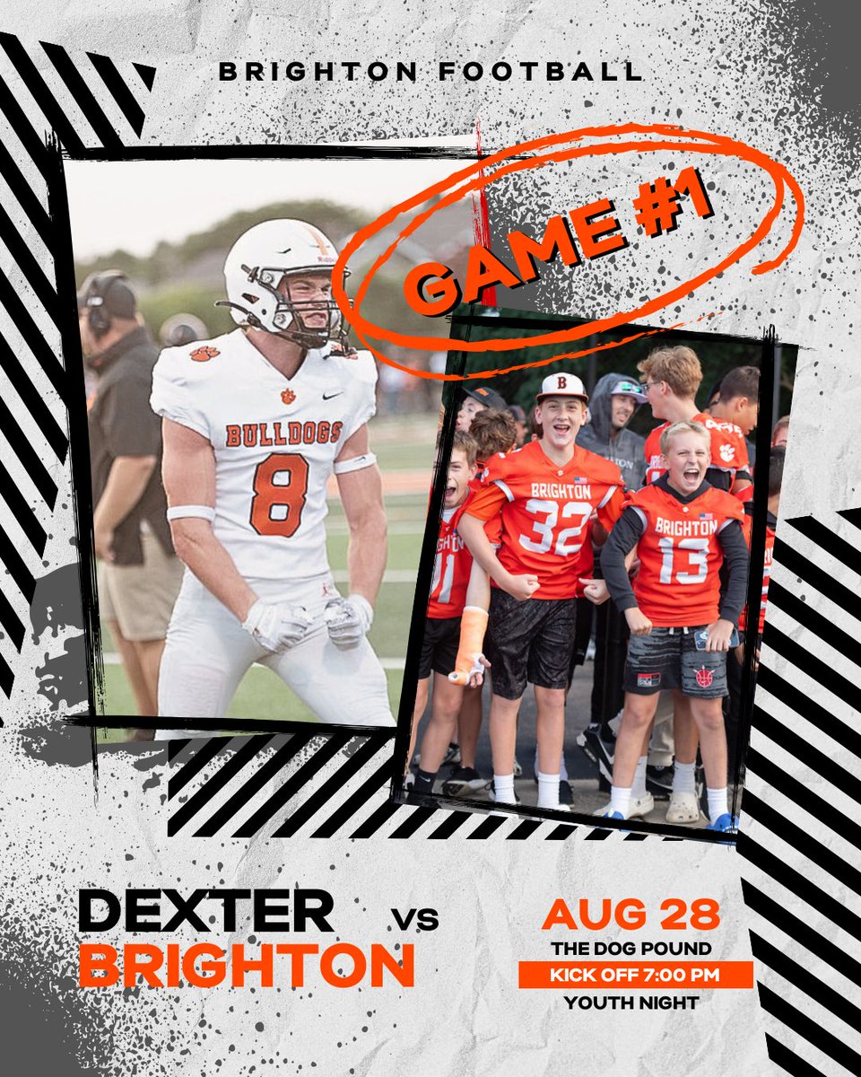 Brighton Football (@godogs_football) on Twitter photo It's Game Week!  Our Brighton Bulldogs will match up against the Dexter Dreadnaughts in what is sure to be a great opening game to the 2025 season.  #YouthNight #DTABB It's Game Week!  Our Brighton Bulldogs will match up against the Dexter Dreadnaughts in what is sure to be a great opening game to the 2025 season.  #YouthNight #DTABB