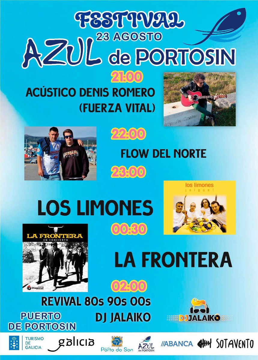 Azul de Portosín continúa con actuaciones musicales desde las 21.00h! Azul de Portosín continúa con actuacións musicais desde as 21.00h!  <a href="/deondesenon/">pescadeRías</a>