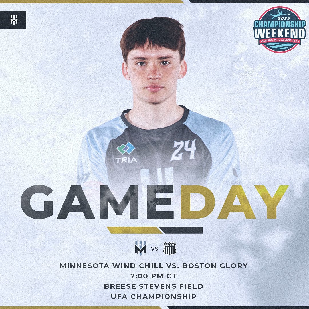 CHAMPIONSHIP SATURDAY 🥏

🏆 UFA Championship
🆚 <a href="/bostongloryufa/">Boston Glory</a>
⏰ 7:00 PM CT
🏟️ Breese Stevens Field
📺 UFA Youtube

#bundleup #letsgochill #runitback #championshipweekend