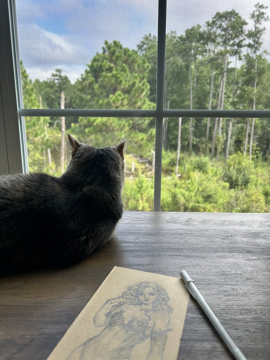 I love new view of my studio with little pond, a lot of wildlife visiting🥰 引っ越しはほんとダルかったけど、新しい仕事部屋からの眺めがすごいいいから🙆🏻‍♀️ キツツキ、鷺、鹿、兎、ご近所の猫ちゃん、その他たくさんの鳥と蝶がくるのが見えた✨何がくるか、毎日楽しみ🥰