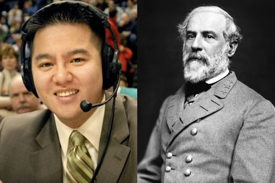 NotKennyRogers (@notkennyrogers) on Twitter photo 8 years ago today, ESPN decided to remove play-by-play announcer Robert Lee from calling a Virginia football game for fear people would confuse him with Confederate Civil War General Robert E. Lee. 8 years ago today, ESPN decided to remove play-by-play announcer Robert Lee from calling a Virginia football game for fear people would confuse him with Confederate Civil War General Robert E. Lee.