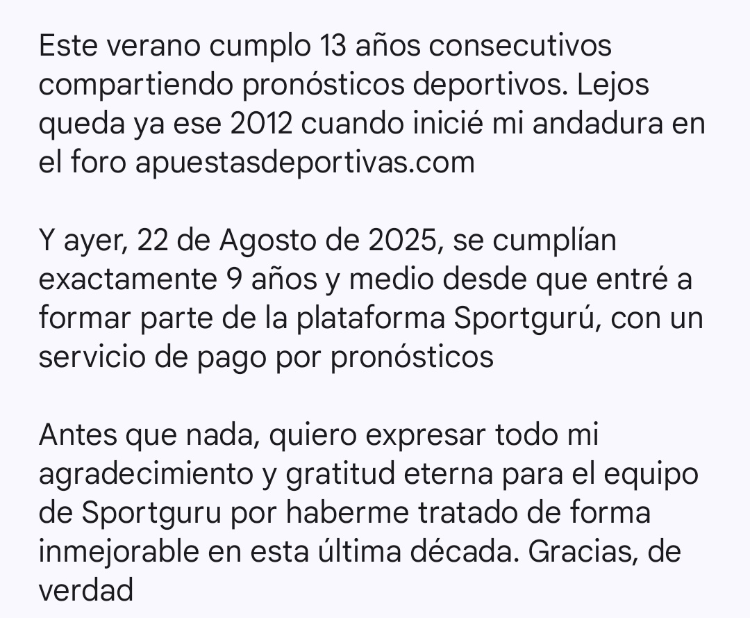 La única constante que nos acompaña durante toda la vida es el cambio. Y hoy escribo unas líneas para hablar de uno que se va a producir en los próximos días