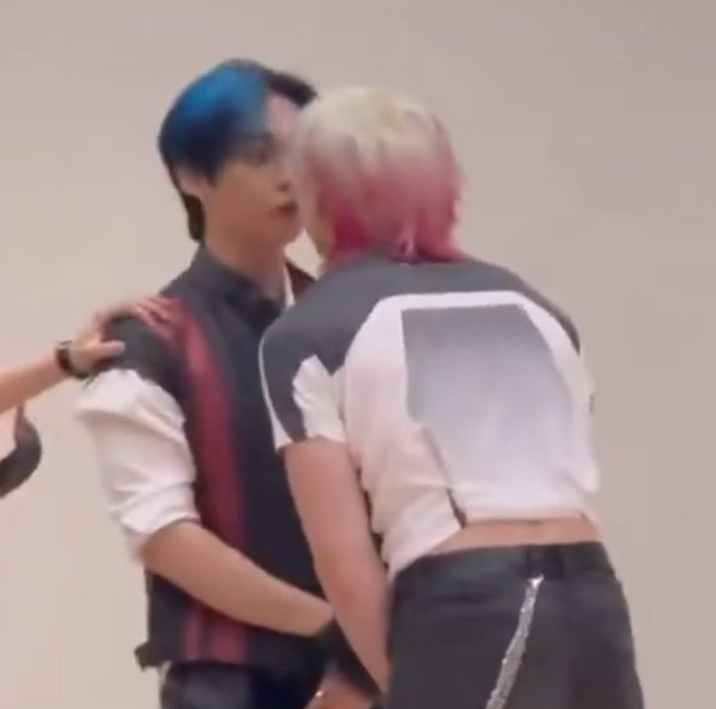 i see an evolution here 
like chnnie goes for the cheek but mimo goes for the mouth