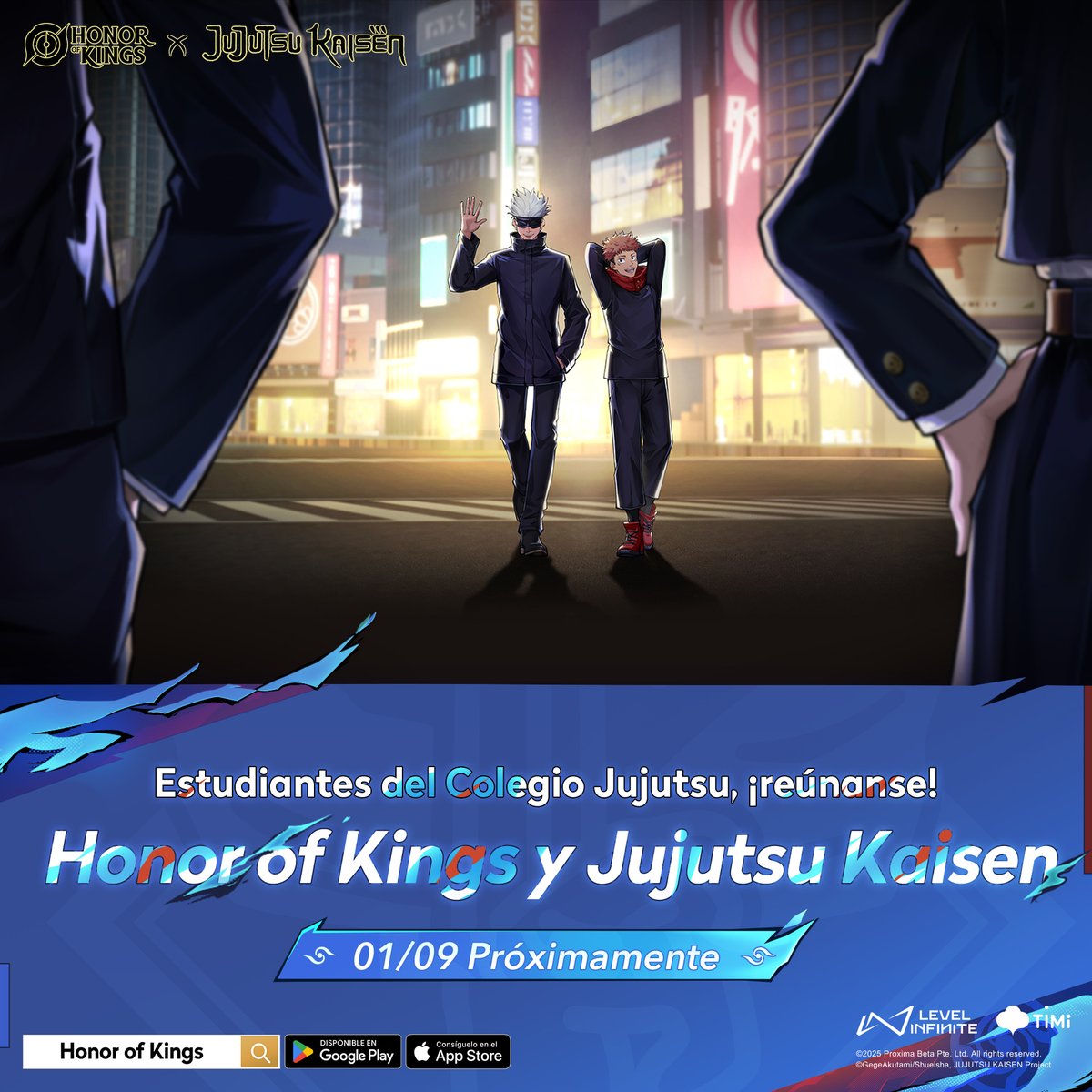 👋 ¡Hey! ¡Cuánto tiempo!
Regresa la colaboración de Honor of Kings x Jujutsu Kaisen.
Reclama hasta seis aspectos exclusivos de la colaboración, ¡no te lo pierdas!

🎮 Descarga el juego y únete hoy:
honorofkings.live/download
#HonorofKings #HOK #JujutsuKaisen #HOKxJJ