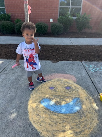 Chalk the Walk at SWES! We are here until 12pm today chalking encouraging messages and pictures on the school sidewalks to help return to school in style! Thank you to our awesome PTA &amp; all the families that have joined us so far!