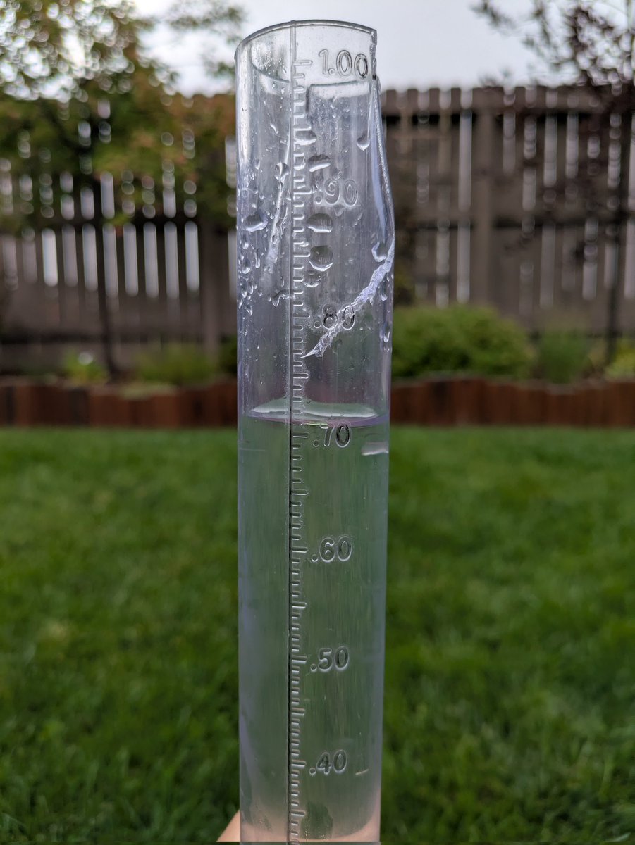 A great start to the active weather pattern - 0.71". Before this I'd only received 0.23" this month. Keep it comin' 

🌩️💧🌧️

#COwx