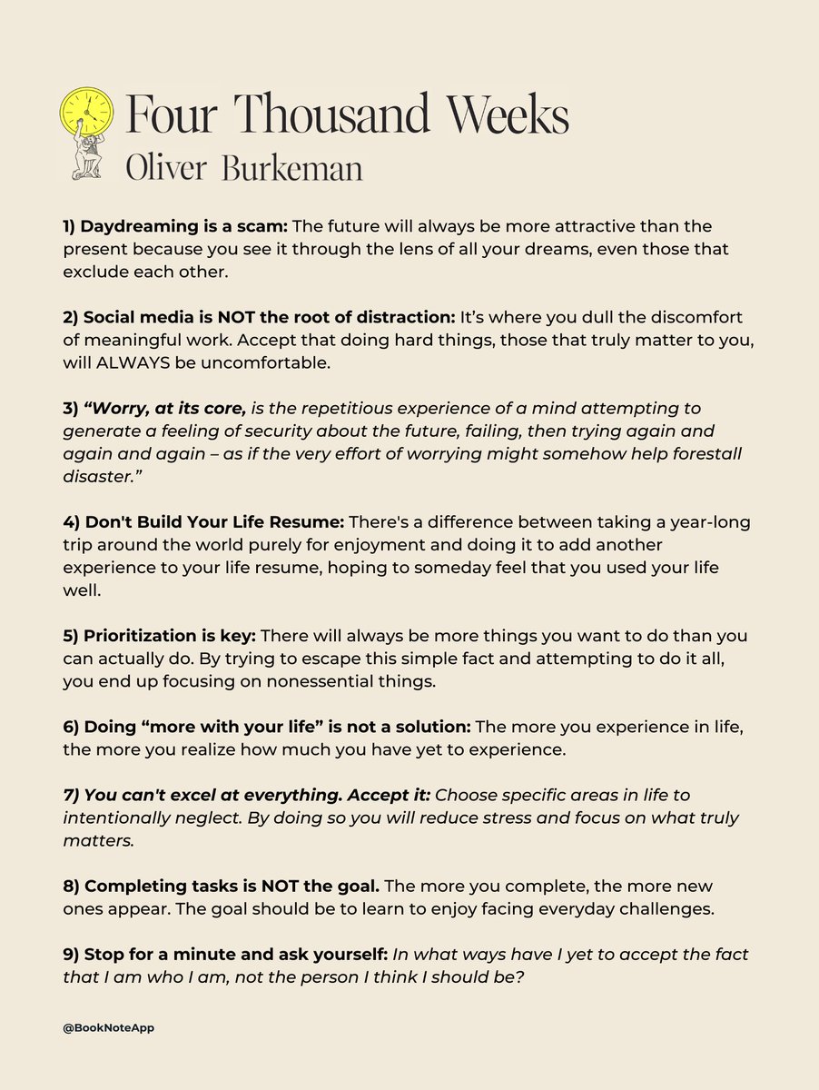 9 life-changing lessons from Four Thousand Weeks