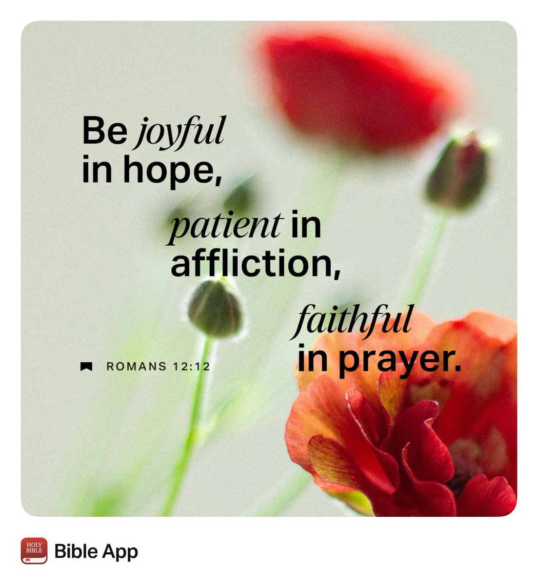 Remember to be joyful, patient and faithful.