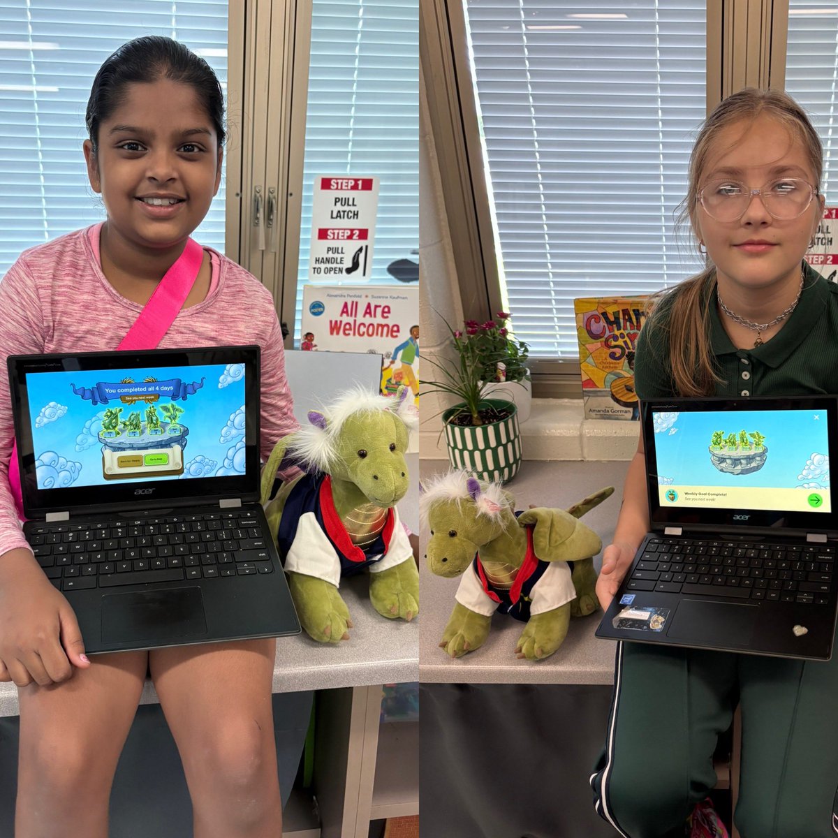 HulliganExplore's tweet photo. And….we’re back with our first Collectors of Dragons of the school year! 
           🐉 🐉 🐉 🐉 

Conquering our basic facts one dragon/day at a time! 

#FluencyFlight #Myiready @CurriculumAssoc @D59Rupley #rootedandrising #fluencymatters https://t.co/vRMEg51wRK