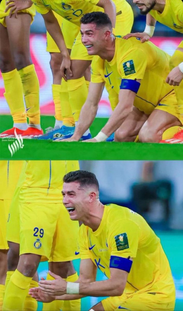 فارس عوض :
كريستيانو ابكي لا تمنعها 🤣🤣
رونالدو يرد :
اغمضتها كي لا تفيض فأمطرت 😭😭
#الاهلي_بطل_السوبر 
#نهائي_كأس_السوبر_السعودي