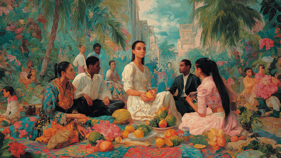 OneLoveArtDAO's tweet image. Fantastic Submission to the Crypto Contigo Open Call by @muriellondon . This reimagining of Le Déjeuner sur l’herbe by Edouard Manet, celebrates Latin culture as a living source of knowledge and resilience.

@UnivisionFDN @Aawesomeday 

Apply today on @WebbieSocialApp for a…