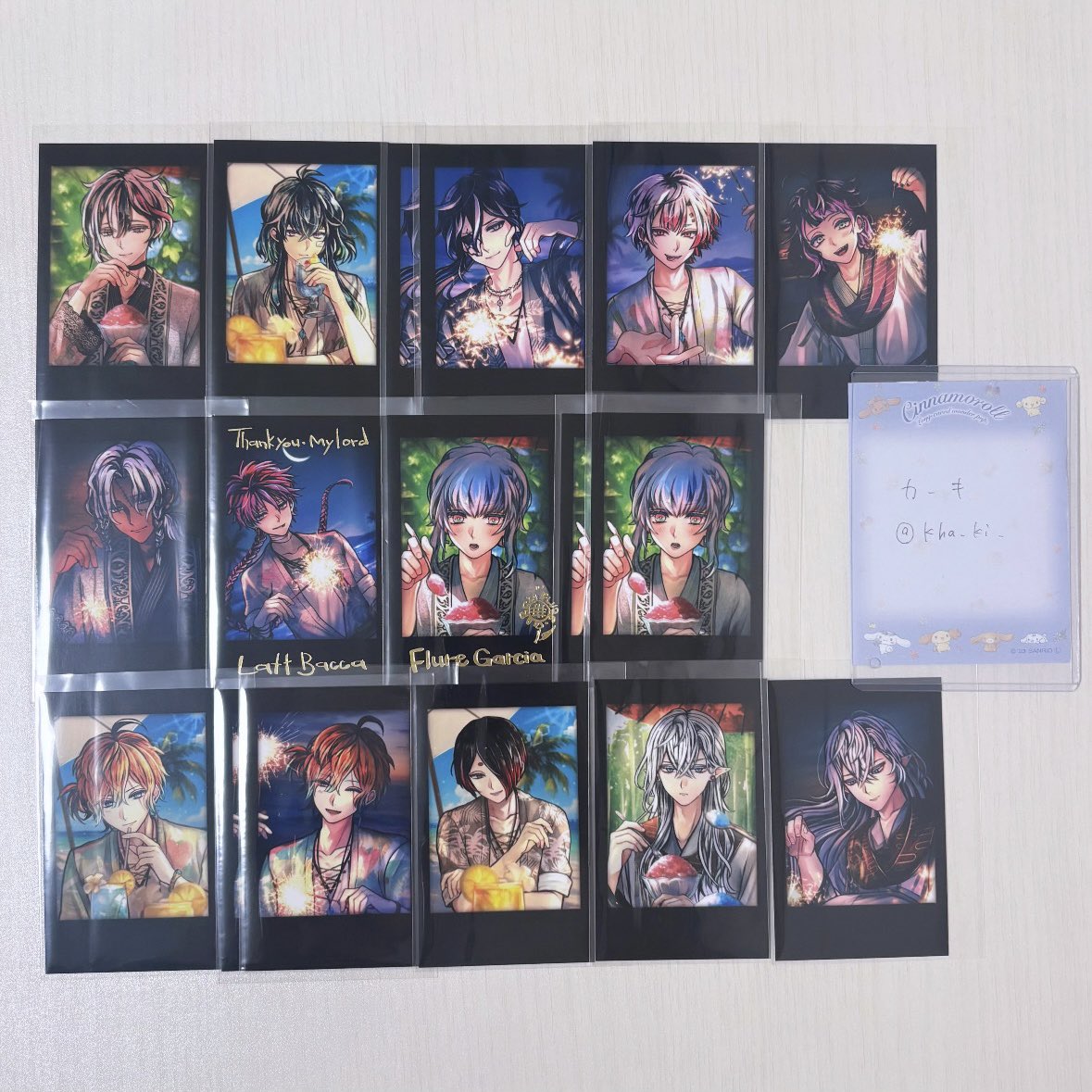 【 交換 】あくねこ 悪魔執事と黒い猫 夏の思い出 チェキ

求 : ルカス ハウレス（友人分）   花火＞カフェ

譲 : ベリアン バスティン ボスキ アモン ラムリ ミヤジ ラト フルーレ テディ ユーハン シロ

✿︎箔は箔同士のみ
✿郵送交換
✿まとめての方優先

お気軽にお声掛けください ✧