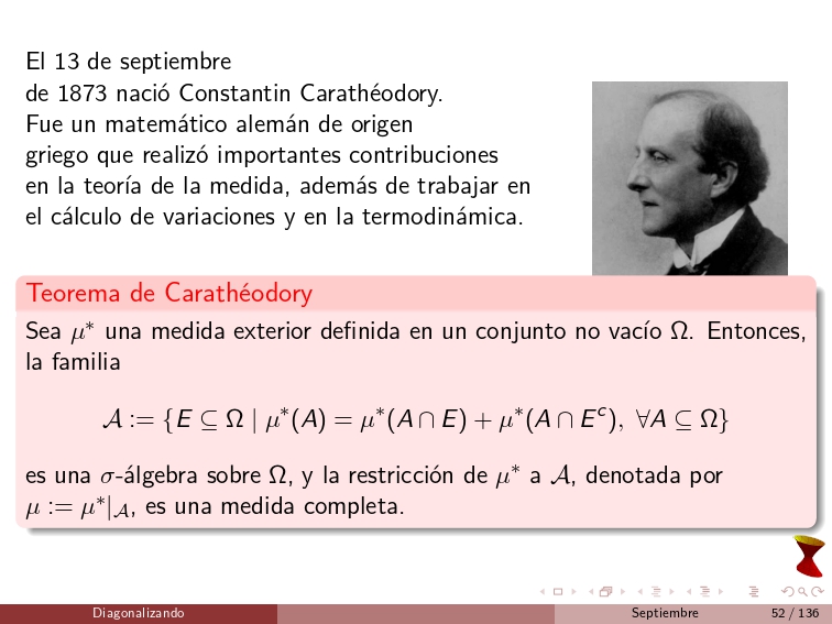 diagonalizando's tweet image. On September 13, 1873, Constantin Carathéodory was born. He was a German mathematician of Greek origin who made important contributions to measure theory, as well as working in the calculus of variations and thermodynamics.
#MathematicalAnalysis