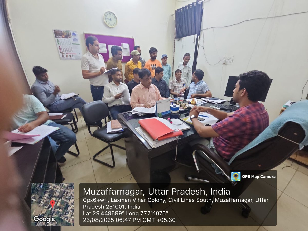 Pvvnl Muzaffarnagar (@pvvnlmuzafarngr) on Twitter photo अधिशासी अभियंता महोदय वि0न0वि0खं0तृ0मु0नगर द्वारा खण्ड कार्यालय में समस्तSDO,समस्त JE एवं समस्त फीडर मैनेजर के साथ राजस्व वसूली,कमर्शियल पैरामीटर,LMV2, LMV4,LMV6 के उपभोक्ताओं की शत प्रतिशत राजस्व वसूलीके निर्देश दिए गएहैं l@UppclChairman
<a href="/UPPCLLKO/">UPPCL</a>
<a href="/MdPvvnl/">MD Pvvnl</a>
<a href="/ChiefSecyUP/">S.P. Goyal, Chief Secretary, GoUP</a>
<a href="/PVVNLHQ/">Pashchimanchal Vidyut Vitran Nigam Ltd</a> अधिशासी अभियंता महोदय वि0न0वि0खं0तृ0मु0नगर द्वारा खण्ड कार्यालय में समस्तSDO,समस्त JE एवं समस्त फीडर मैनेजर के साथ राजस्व वसूली,कमर्शियल पैरामीटर,LMV2, LMV4,LMV6 के उपभोक्ताओं की शत प्रतिशत राजस्व वसूलीके निर्देश दिए गएहैं l@UppclChairman
<a href="/UPPCLLKO/">UPPCL</a>
<a href="/MdPvvnl/">MD Pvvnl</a>
<a href="/ChiefSecyUP/">S.P. Goyal, Chief Secretary, GoUP</a>
<a href="/PVVNLHQ/">Pashchimanchal Vidyut Vitran Nigam Ltd</a>
