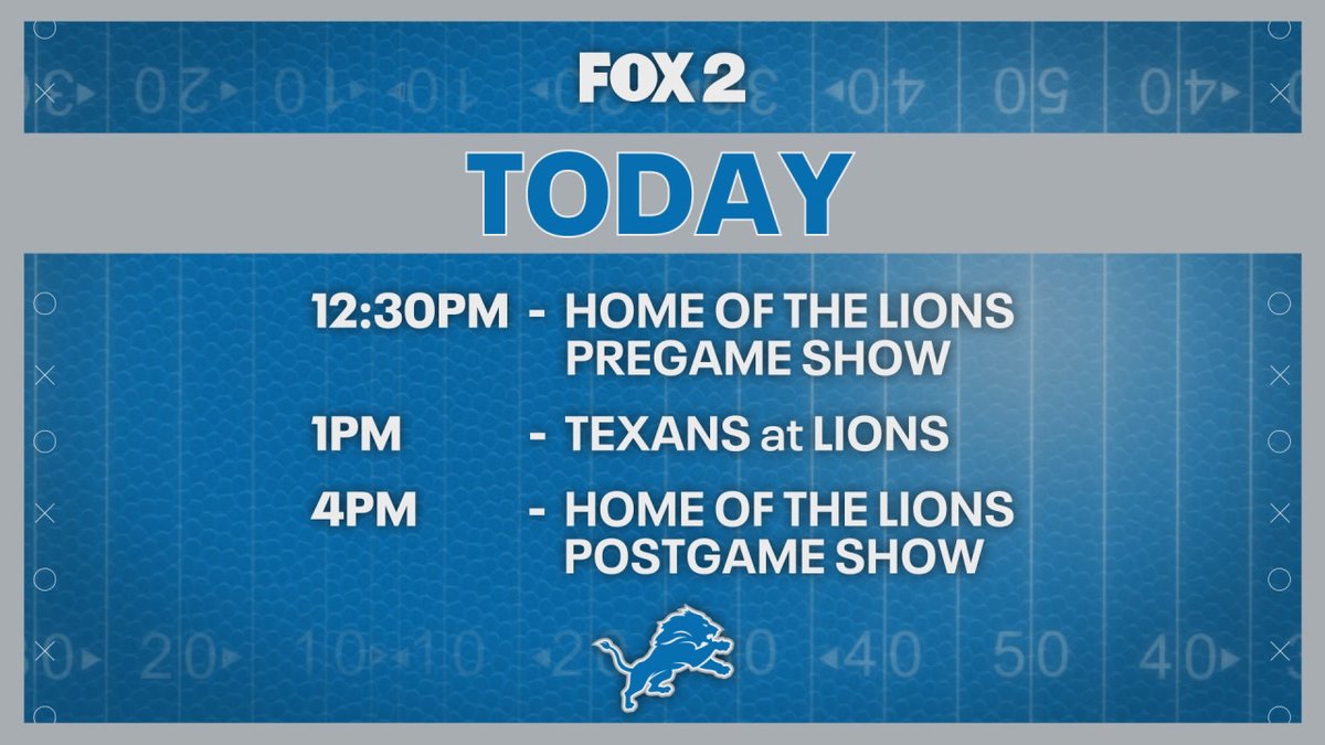 It's #Gameday!
<a href="/Lions/">Detroit Lions</a> preseason finale on <a href="/FOX2News/">FOX 2 Detroit</a> 
See you at 12:30pm!