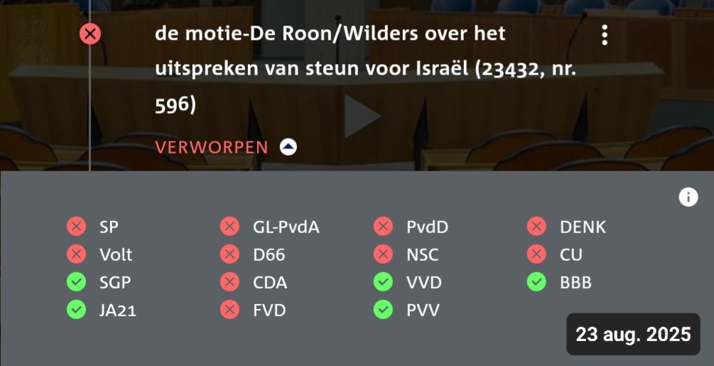 Sander Terphuis (@terphuis) on Twitter photo Ondanks grove schendingen van mensenrechten door #Israël en al dat afschuwelijke leed in #Gaza steunt #VVD van #Yesilgöz deze motie van #Wilders om steun uit te spreken voor Israël. Dit laat het ware gezicht van <a href="/DilanYesilgoz/">Dilan Yesilgöz - Zegerius</a> zien. #Nieuwsuur #GazaDebat #verkiezingen2025 Ondanks grove schendingen van mensenrechten door #Israël en al dat afschuwelijke leed in #Gaza steunt #VVD van #Yesilgöz deze motie van #Wilders om steun uit te spreken voor Israël. Dit laat het ware gezicht van <a href="/DilanYesilgoz/">Dilan Yesilgöz - Zegerius</a> zien. #Nieuwsuur #GazaDebat #verkiezingen2025