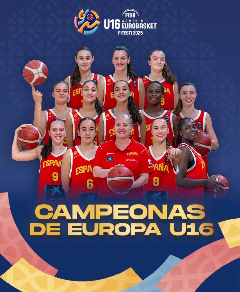 Hito para el basket palentino. La palentina Amelia Alonso, cantera del <a href="/cbvillamuriel/">CB. Villamuriel</a> se ha convertido en Campeona de Europa Sub 16 con España, tras ganar la final 62-47 🆚️ Eslovenia. Además MVP de 🇪🇸 (14 créditos) y también la mejor en el +/- (+19)
ENHORABUENA👏
#U16EuroBasket