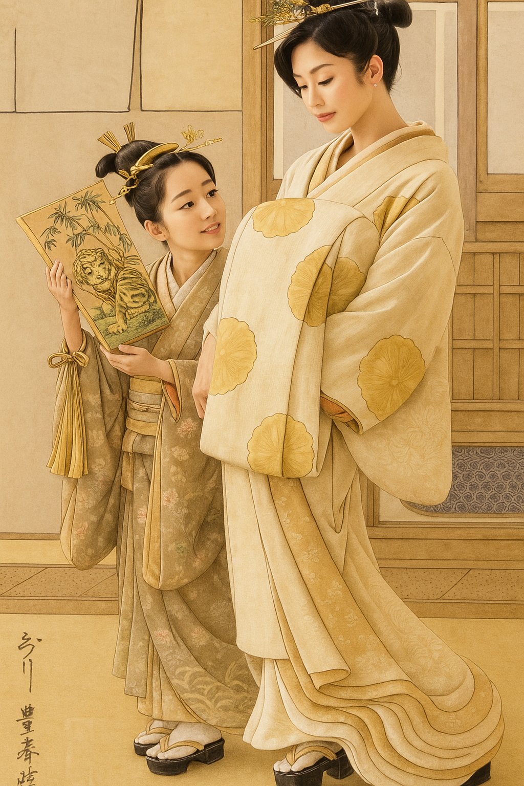 歌川豊春、夕涼み図、超希少・大判画集画、新品高級額装付 AIアートギャラリーREST@Akane個展開催中 on X: 