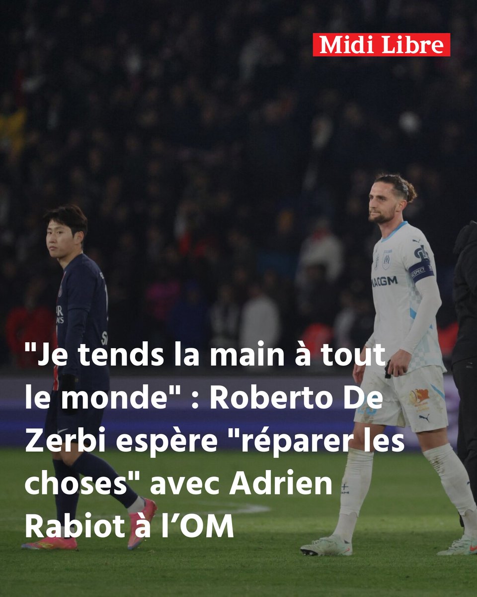"Je tends la main à tout le monde" : Roberto De Zerbi espère "réparer les choses" avec Adrien Rabiot à l’OM
➡️ l.midilibre.fr/zrJq