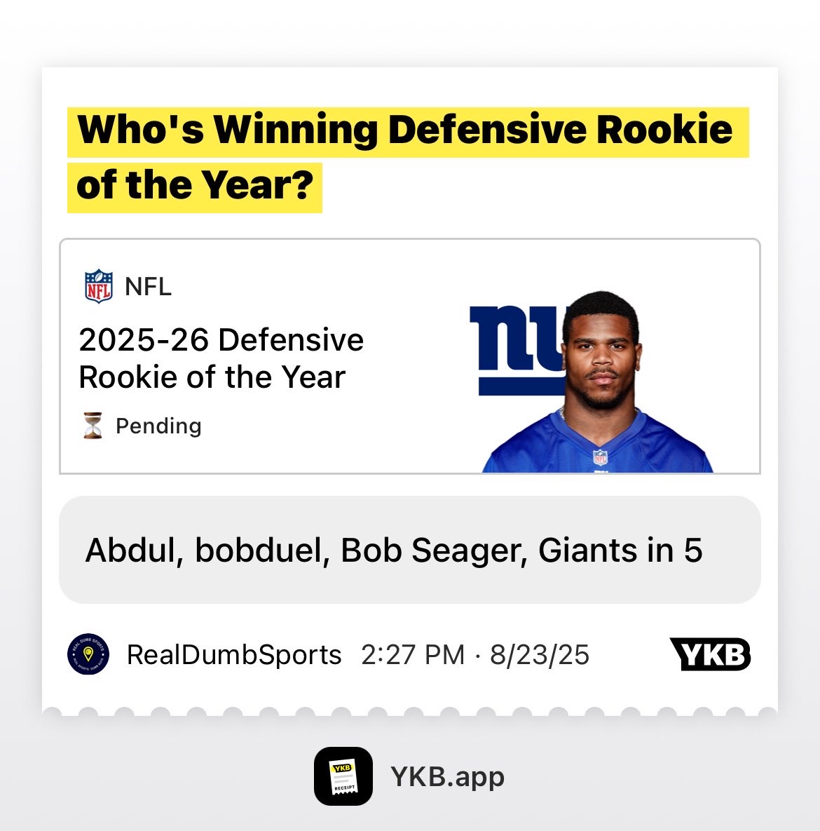 RealDumbSports's tweet photo. Who's Winning Defensive Rookie of the Year? https://t.co/lRt8dGBjoO