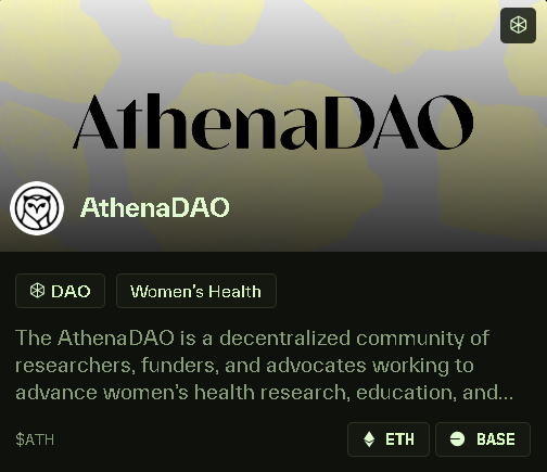 Altay.fasofiso (@cryptoism_eth) on Twitter photo AthenaDAO – Fertility & Reproductive Longevity Projects 🧬
AthenaDAO isn’t just talking, we’re funding real science. Some of the projects powered by $ATH 👇
🔬 $FACC
IP-backed research on the cGAS STING pathway in ovarian aging (Dr. Mario Cordero <a href="/CorderoMarioD/">Mario Cordero</a> <a href="/pablodeolavide/">Pablo de Olavide</a>) AthenaDAO – Fertility & Reproductive Longevity Projects 🧬
AthenaDAO isn’t just talking, we’re funding real science. Some of the projects powered by $ATH 👇
🔬 $FACC
IP-backed research on the cGAS STING pathway in ovarian aging (Dr. Mario Cordero <a href="/CorderoMarioD/">Mario Cordero</a> <a href="/pablodeolavide/">Pablo de Olavide</a>)