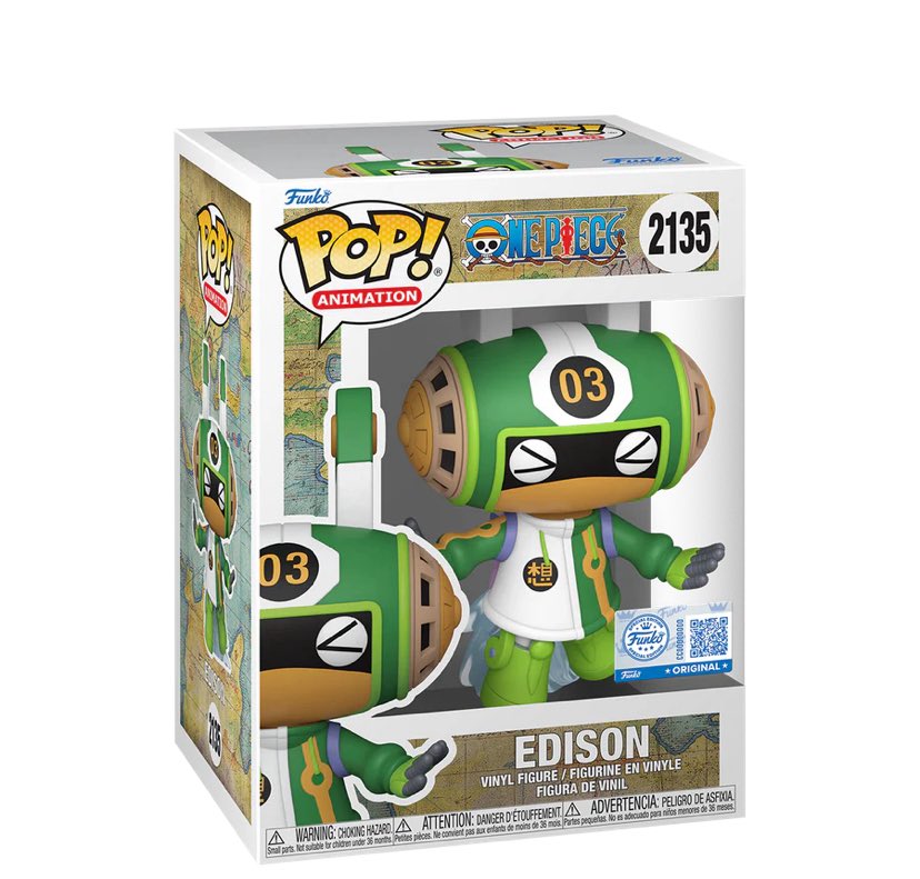 Apparently theres a funko pop figure for edison, making him the 1st vegapunk to have an own funko pop