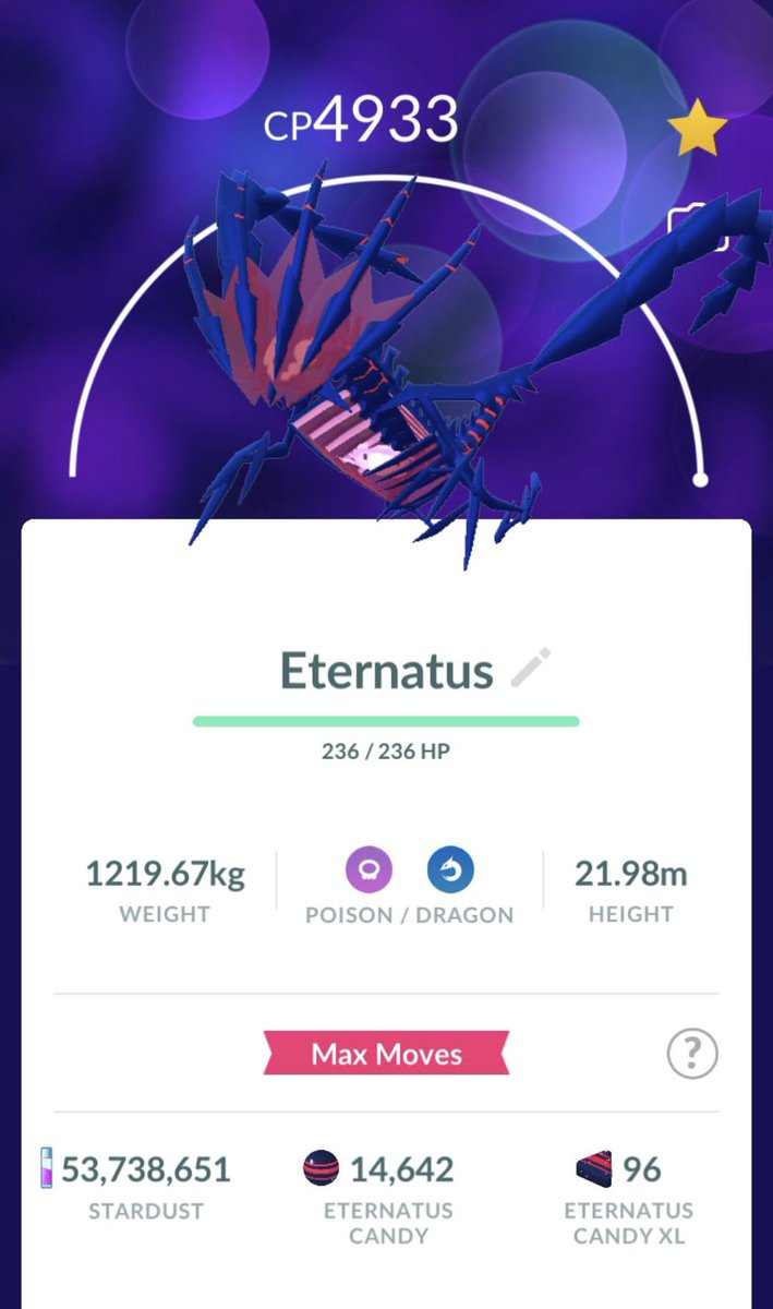 Level 50 Eternatus in #PokemonGO 🙌🏼