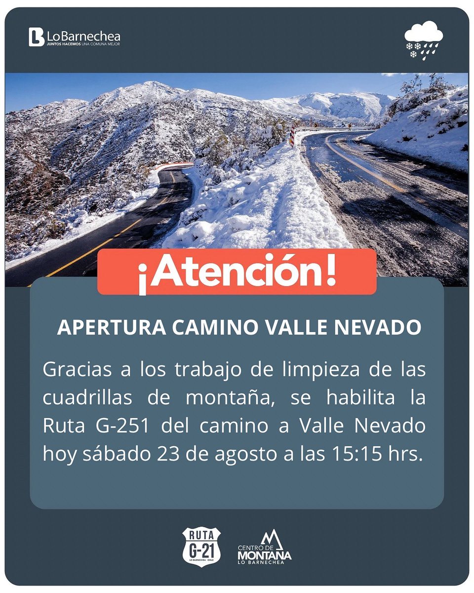 APERTURA CAMINO VALLE NEVADO