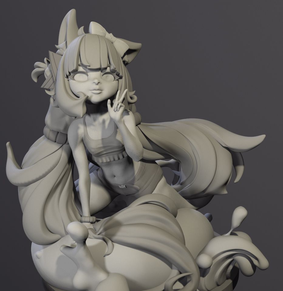 I finished working with another model. it turned out to be a great job! Thank you for waiting and for such a wonderful character concept. #YCH