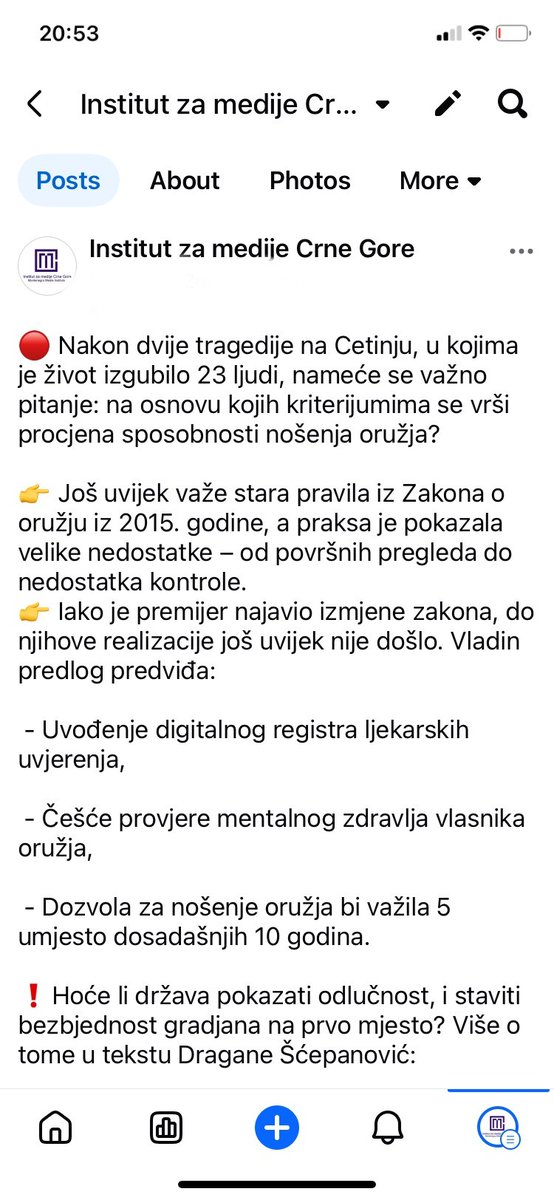 Institut za medije Crne Gore tweet media