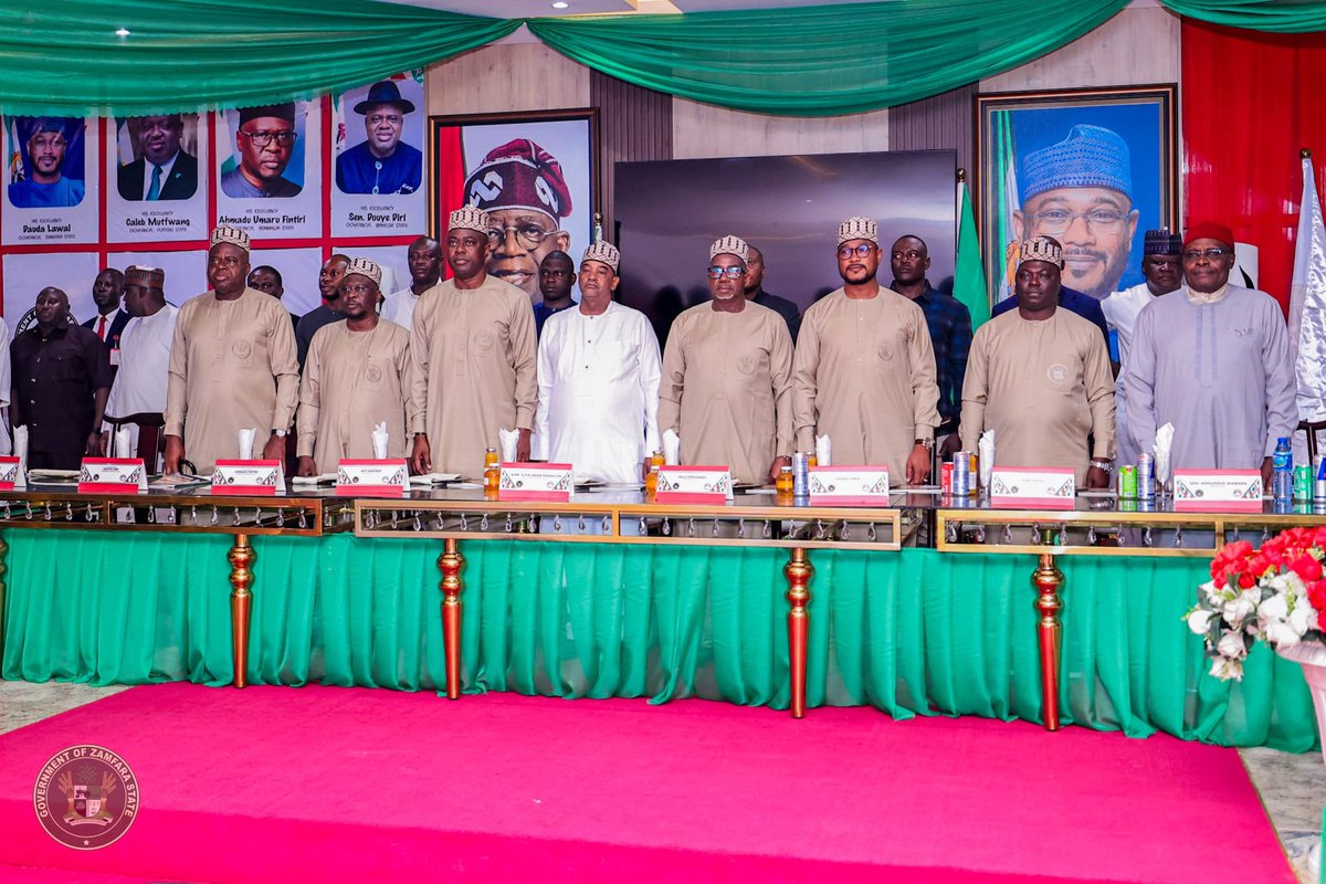 daudalawal_'s tweet photo. Yesterday, I welcomed my colleagues from the Peoples Democratic Party Governors Forum (PDP-GF) and other party leaders in Gusau, the capital of Zamfara State.

During the strategic meeting today, we addressed critical issues such as the state of the nation, security, democracy, and efforts to reposition our beloved party, the PDP, in preparation for the upcoming National Convention.

At the conclusion of the meeting, a communiqué was issued, and the chairman of the PDP Governors' Forum led a press briefing.

I want to express my gratitude to my colleagues: the governors of Bauchi, H.E. Bala Abdulkadir Mohammed; Oyo, H.E. Seyi Makinde; Adamawa, H.E. Ahmadu Umaru Fintiri; Bayelsa, H.E. Douye Diri; Osun, H.E. Ademola Adeleke; and Taraba, H.E. Agbu Kefas.

I would also like to extend my appreciation to the chairman of the Board of Trustees of our great party, as well as to the other Board members and party leaders who attended the meeting.

Thank you all for coming to the land of farming.   

-- Dauda Lawal