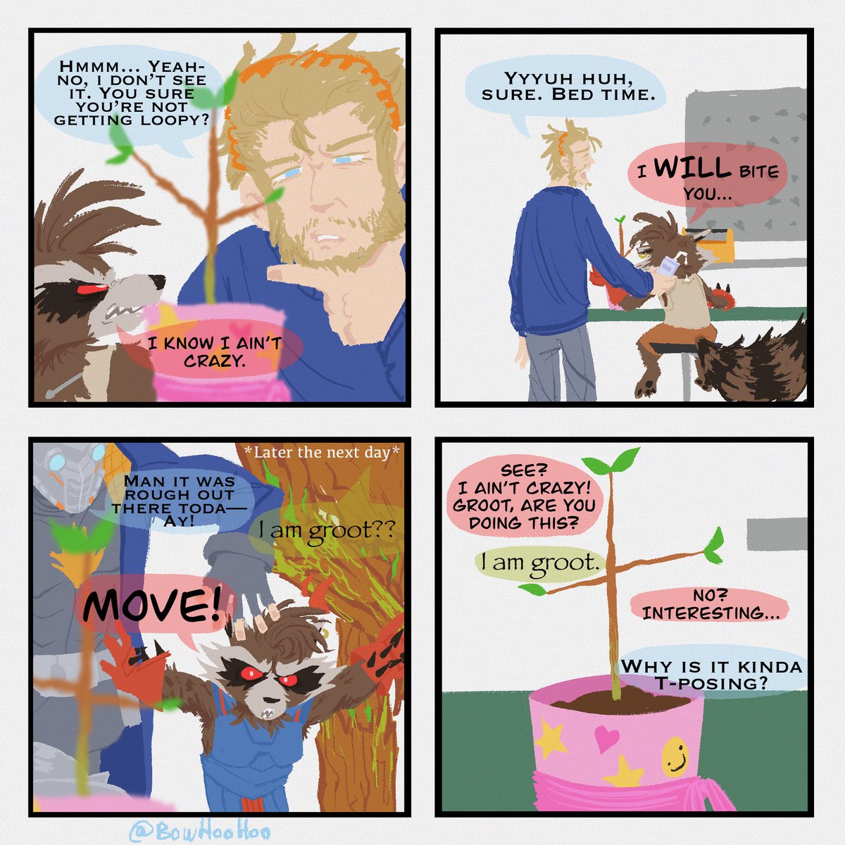 BowHooHoo's tweet image. Part 4

Had a fuck ass mole surgery today cus apparently this mole I’ve had that’s been growing with me since birth is the type that can become cancer and I’m trying to avoid a Deadpool canon event💀

#rocketraccoon #Starlord #groot #gotg #MarvelRivalsfanart