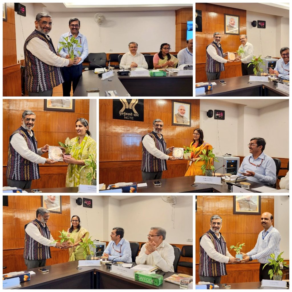 NCTE_Official's tweet photo. #NCTEUpdates: A meeting was held on 22.08.2025 under the chairmanship of Professor Pankaj Arora, Chairperson NCTE on planned rollout of #NMM & #NPST in line with #NEP2020. The meeting, held at #NCTE Hq., was attended by Senior Officials of @NVS_HQ, @KVS_HQ & @cbseindia29. https://t.co/j0wBU0XLdW