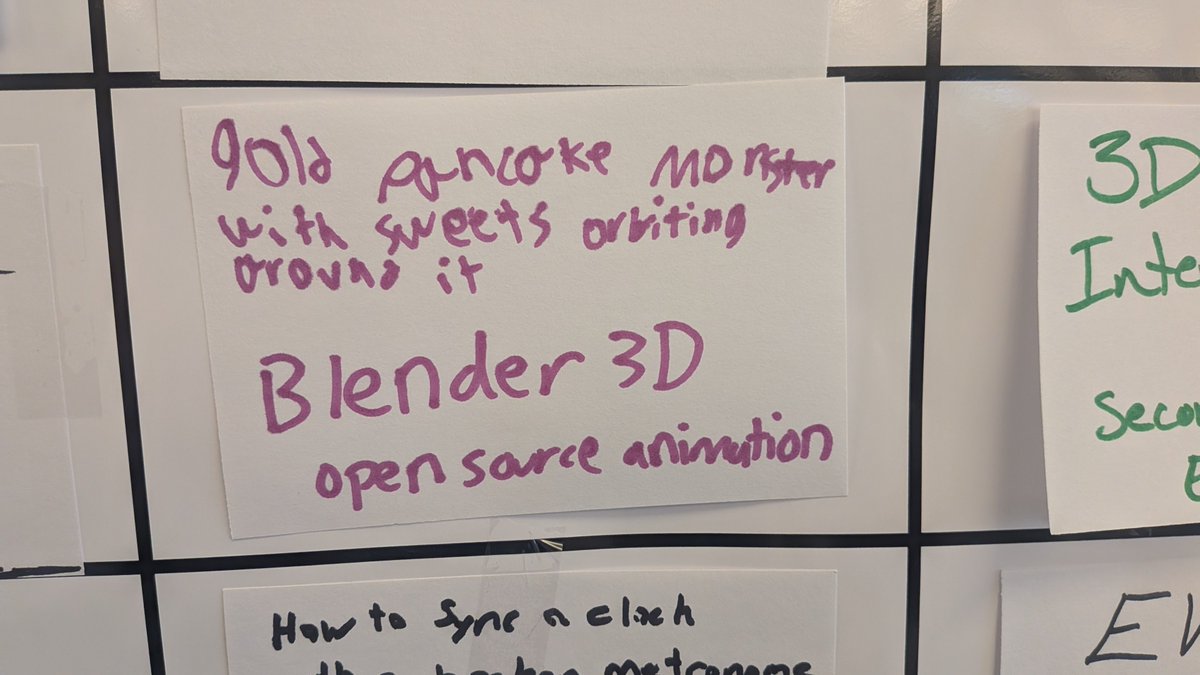 barcampgr's tweet photo. Just came from a talk called "Gold Pancake Monster with Sweets Orbiting Around it" and, really, you can't get a more intriguing name for a talk than that!

The 10-year-old Blender artist gave some great tips for using this 3D rendering software. #bcgr25 #blender https://t.co/G0oPUD8Acd