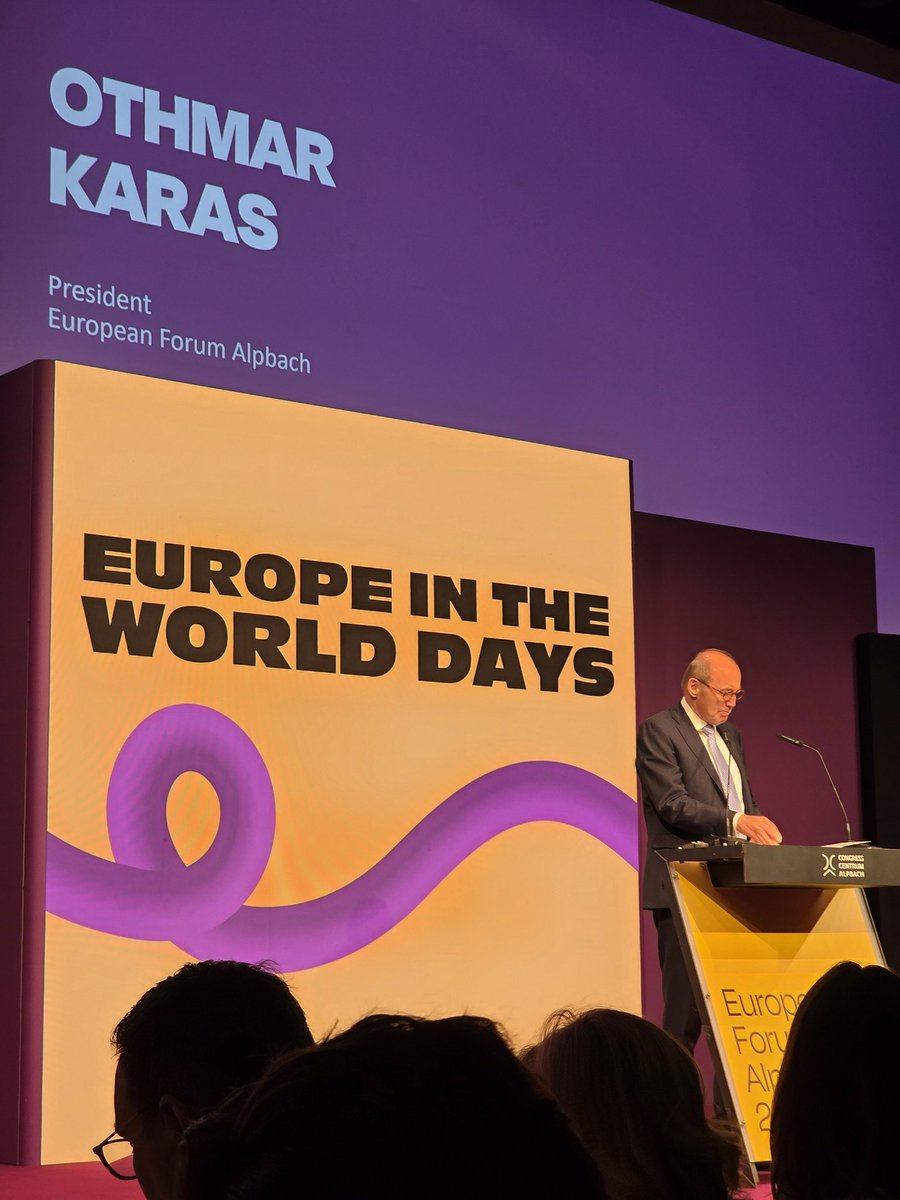 European Forum Alpbach opening session starts now! True European spirit is here today. Hundreds of young leaders in the audience. #efa25