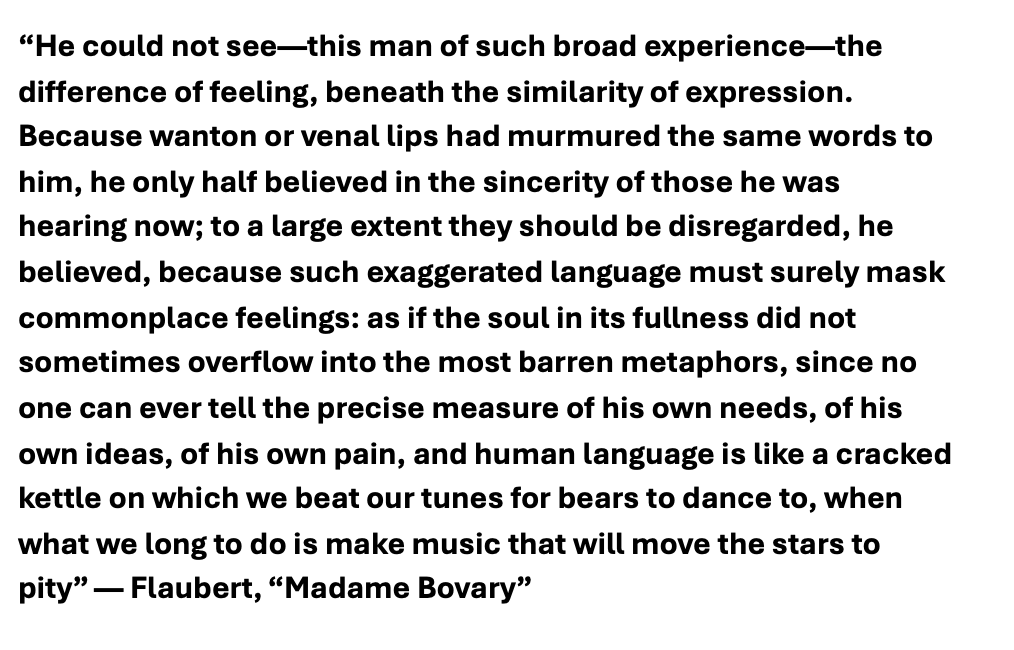 HeyJudeNotJudy (Jude Hopkins) (@heyjudenotjudy) on Twitter photo Honestly, this passage from Madame Bovary is exquisite. Honestly, this passage from Madame Bovary is exquisite.
