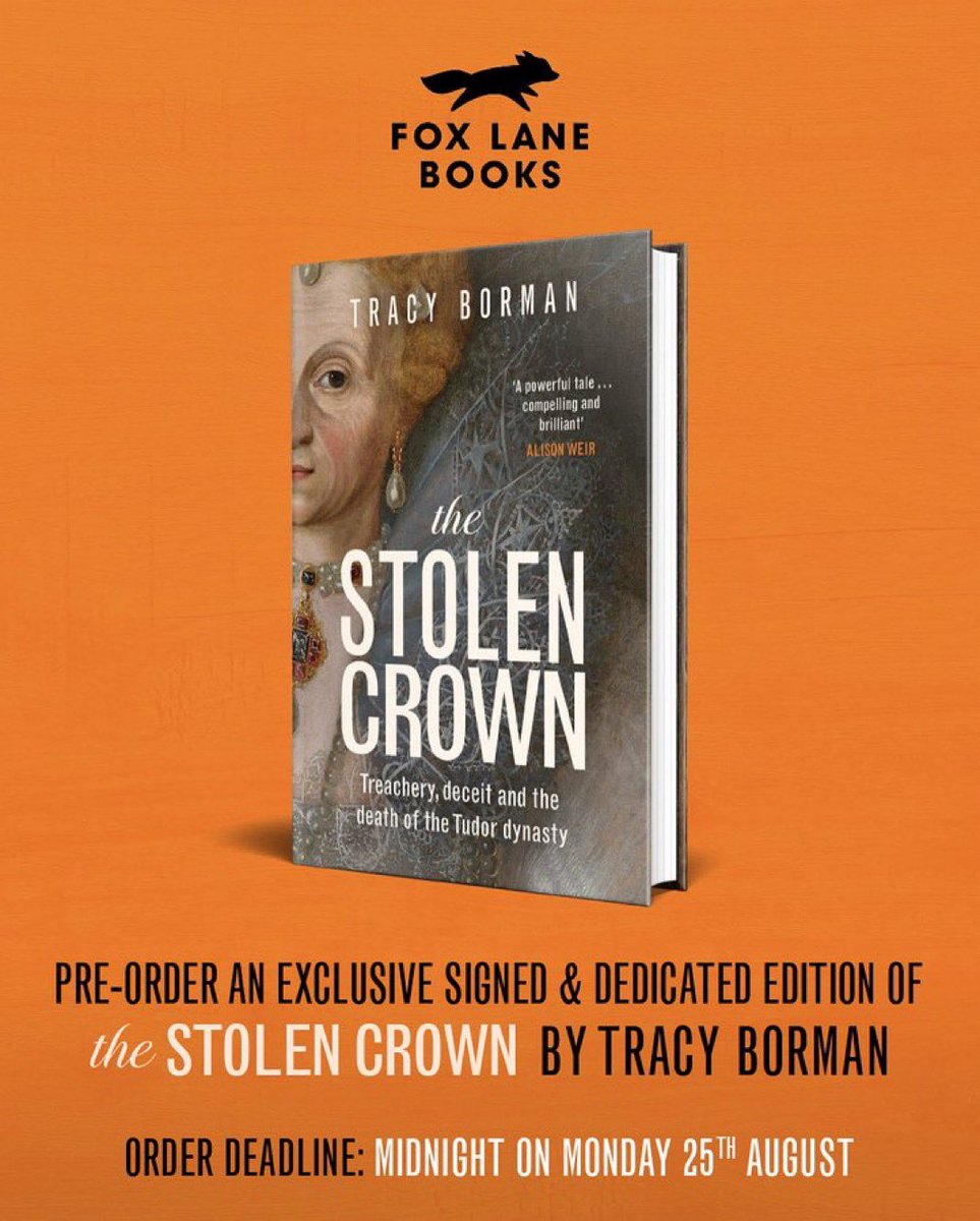 foxlanebooks's tweet image. 📣 Order a #SIGNED &amp;amp; personally #dedicated copy of The Stolen Crown by bestselling historian @TracyBorman @HodderBooks ✨

💥Order deadline: 25th August. Don’t miss out, order now via the link in the comments 

👇🏻Please share &amp;amp; spread the word 

Also, Tracy is coming to York on