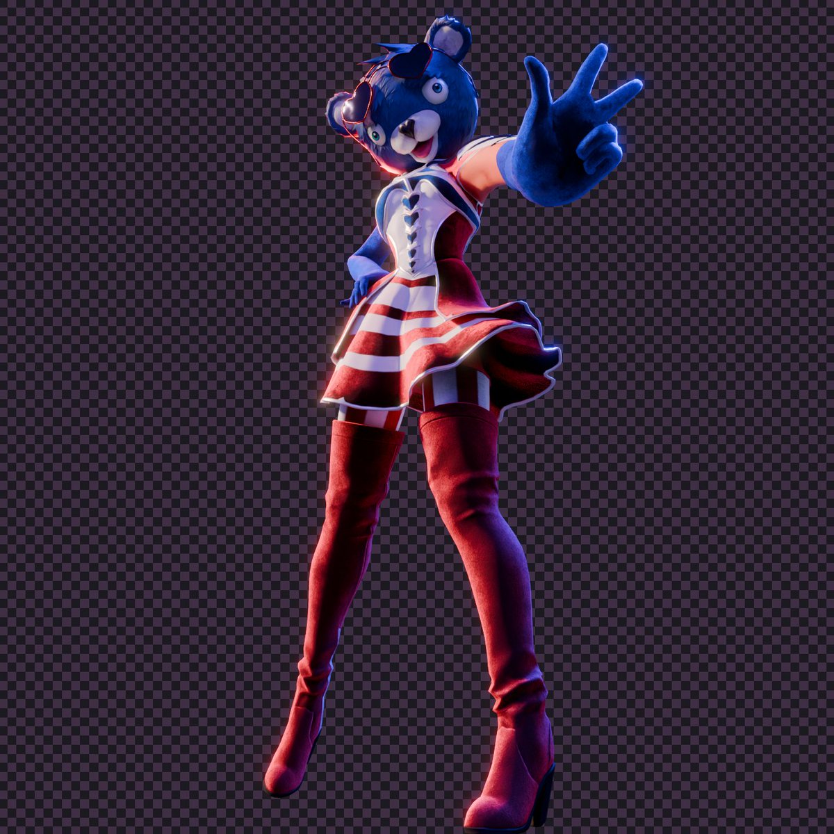 she has a stage outfit but she is way too scared to actually do something with it so she just throws it on, poses in a mirror a few times, then takes it off.