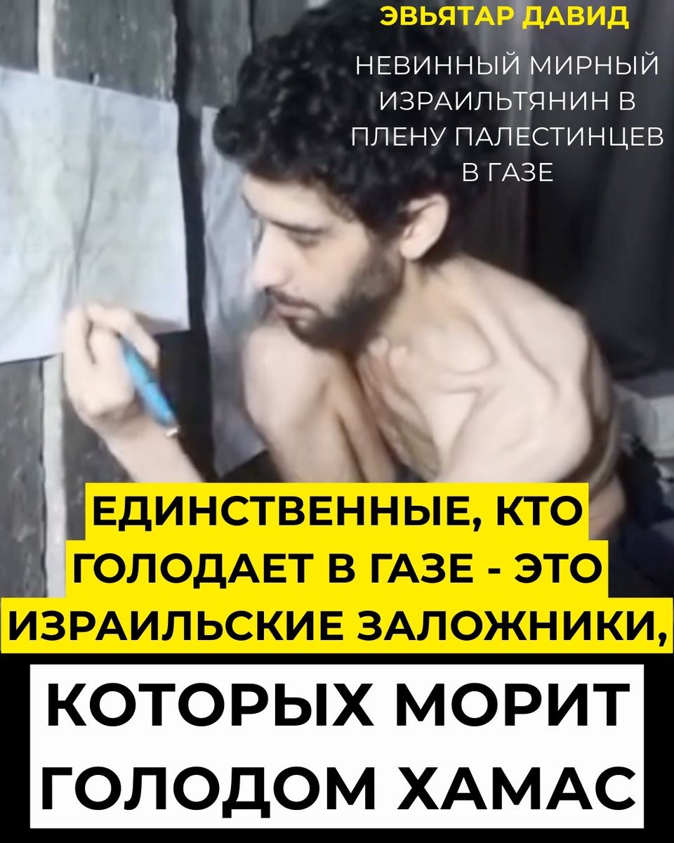 Единственные, кто действительно голодает в Газе - это израильские заложники в плену палестинских террористов.

Они голодают, потому что их морит голодом ХАМАС.

Тот, кто хочет прекращения войны, должен требовать освобождения всех заложников - и разоружения ХАМАСа.