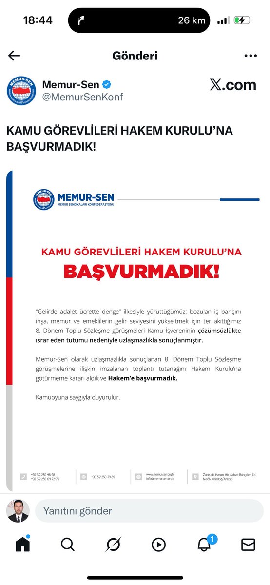 ⚡️Masada pes et, hakeme git, sonra da ‘biz başvurmadık’ de… Bu mudur sendikacılık ⁉️

<a href="/MemurSenKonf/">Memur-Sen</a> 
<a href="/kamusen/">Kamu-Sen</a> 
<a href="/_aliyalcin_/">Ali YALÇIN</a> 

#MemuruSattınız