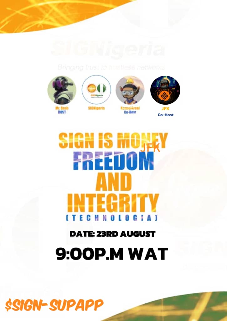 Mr. Bash 🥷 (@bashorunedward) on Twitter photo Set a reminder for my upcoming Space!
 x.com/i/spaces/1LyGB…
See you all by 9pm.
We will be Discussing,
How to explore <a href="/sign/">Sign 🧡👀</a> and Stay positioned for the coming incentive. Set a reminder for my upcoming Space!
 x.com/i/spaces/1LyGB…
See you all by 9pm.
We will be Discussing,
How to explore <a href="/sign/">Sign 🧡👀</a> and Stay positioned for the coming incentive.
