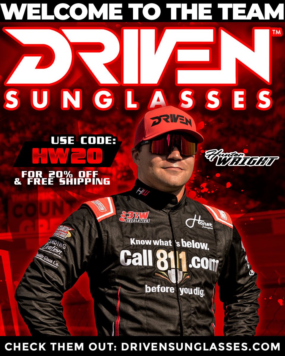 Hunter Wright (@hunterwright29) on Twitter photo Very happy to announce that we’ve officially entered into the <a href="/DrivenSun/">Driven Sunglasses</a> family of drivers.
DRIVEN is changing the way their industry does business. It’s about people. It’s about passion. It’s about relationships. It’s about innovation. It’s about quality. 👊🏻 Very happy to announce that we’ve officially entered into the <a href="/DrivenSun/">Driven Sunglasses</a> family of drivers.
DRIVEN is changing the way their industry does business. It’s about people. It’s about passion. It’s about relationships. It’s about innovation. It’s about quality. 👊🏻