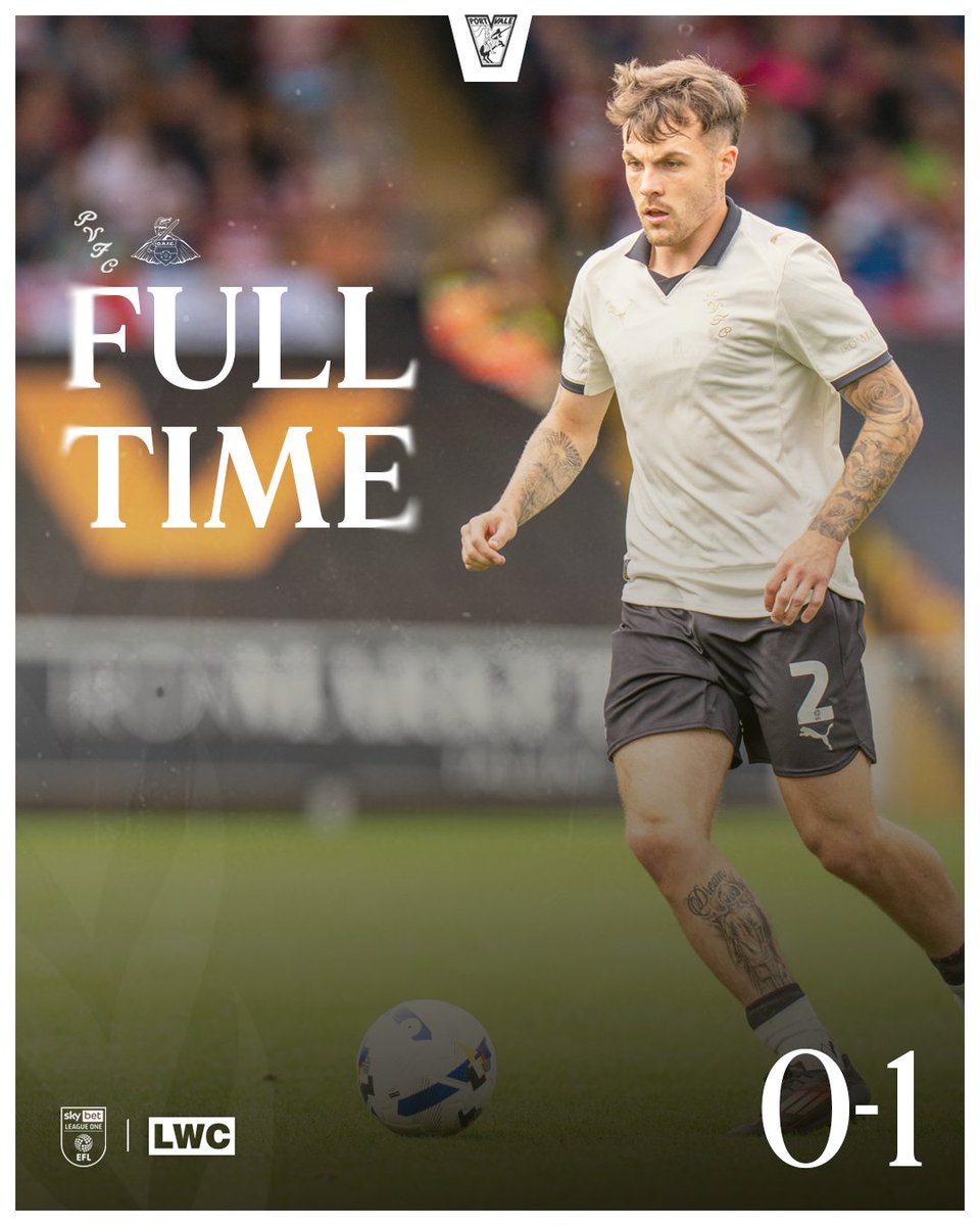 OfficialPVFC's tweet image. FULL TIME

Defeat at Vale Park. 

#PVFCLive | 0-1
