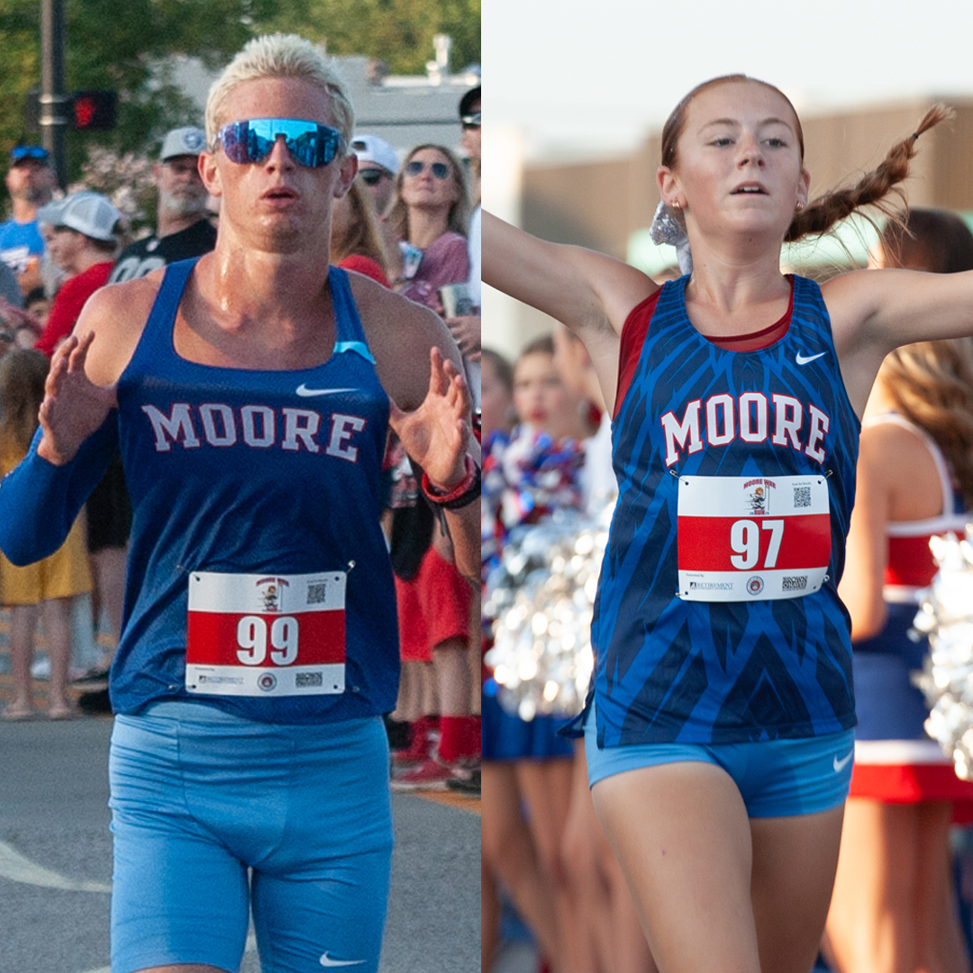 Moore_Monthly's tweet image. It was a perfect morning for the 2025 @MooreWarRun.  @MooreHS1&apos;s  Dominic Matthias and Addison Coberly are your winners. Dominic ran the 5K course in 15:12, nearly a full minute ahead of the rest of the field. Addison finished the course in 19:03.  @Moorexctf @Moore_Lions…