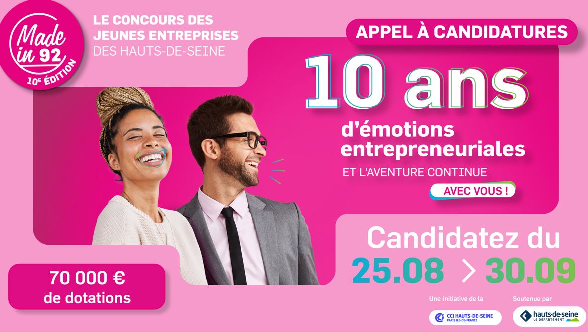Ville_BoulogneB's tweet image. 📢 Concours #MadeIn92 : jeunes entrepreneurs boulonnais, inscrivez-vous !
➡️ Du 25 août au 30 septembre 2025, toutes les jeunes entreprises altoséquanaises de moins de 8 ans pourront candidater à ce concours, qui est devenu, en 10 ans, un rendez-vous incontournable pour révéler