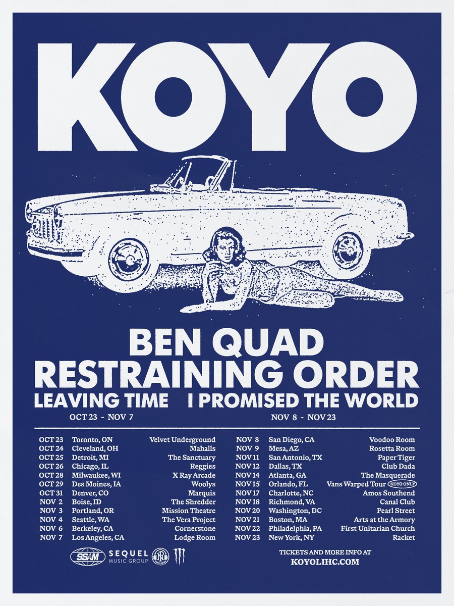 Our friends in Ipromisedtheworld will be joining us for the second half of our first ever headlining tour. The lineup is truly fire. We hope to see you there. 

Tickets on sale at koyolihc.com