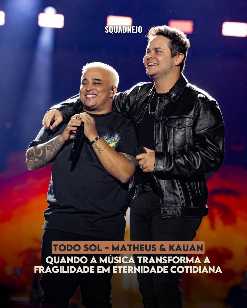 Assim como o Sol insiste em nascer. É nesse lugar de aposta impossível que o amor se reencena, frágil e luminoso, a cada amanhecer. <a href="/matheusekauan/">Matheus & Kauan</a> abraçam essa ideia e apostam em ‘Todo Sol’ para os próximos meses. ☀️❤️

Matéria completa no link ⤵️
instagram.com/p/DNrCA5H4s-c/…