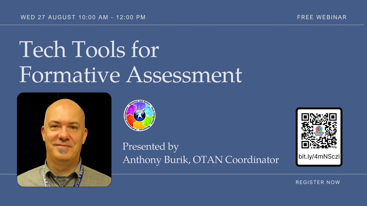 otan's tweet image. Check student understanding in fun, effective ways! Aug. 27, 10 AM–12 PM. Register: bit.ly/4mNSczl #EdTechTools #FormativeAssessment #TeachingWithTech