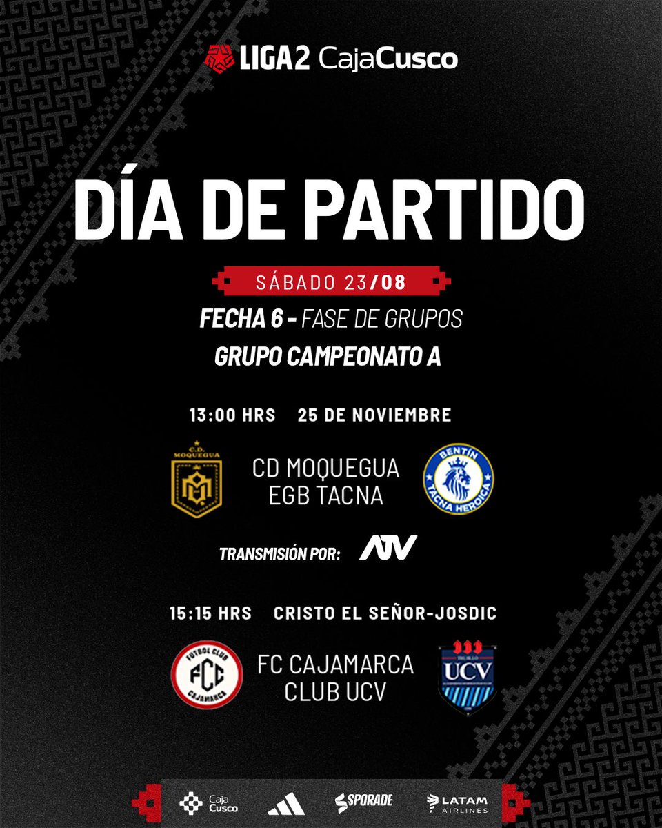 𝗦𝗮́𝗯𝗮𝗱𝗼 𝗱𝗲 𝗳𝘂́𝘁𝗯𝗼𝗹 🔥

#Liga2CajaCusco