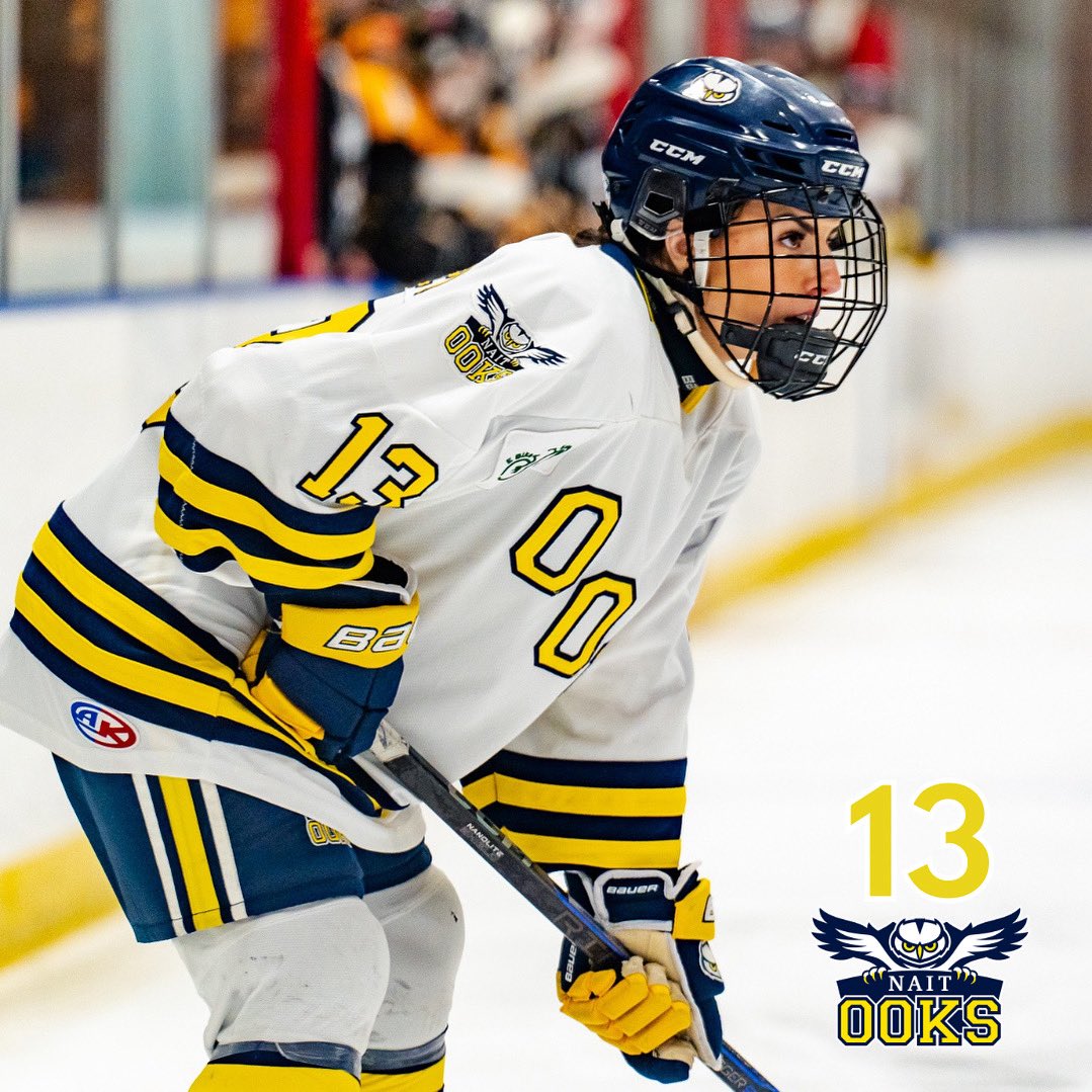 We’re 13 days away from our first game of the 2025-2026 season. Heres a fun facts about our very own #13 Hanna Paquette:
 
If your life were a reality show, what would it be called?  ✨less height; more personality ✨

#WedefineNAIT
#Ooks
#DefendTHENORTH
#OoksSOARTogether
#NAIT